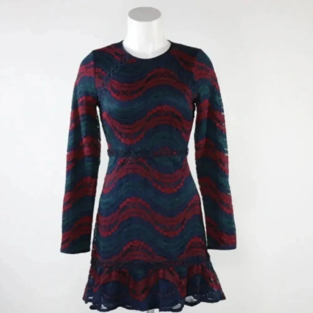 Moon River Striped Lace Dress
